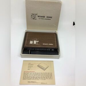 Vintage 1966 Mixer's Index Park Sherman Cocktail Recipe Cards W Box and Extras